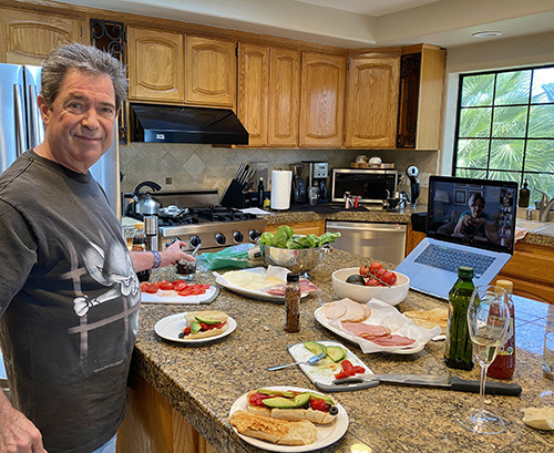 Mature man cooking healthy food