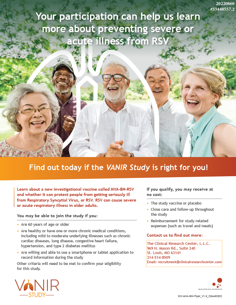 RSV Vaccine Research Study – Ages 60+