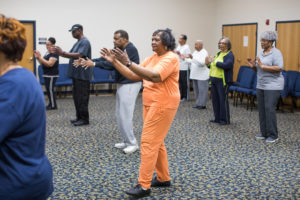 Older adults in an exercise class