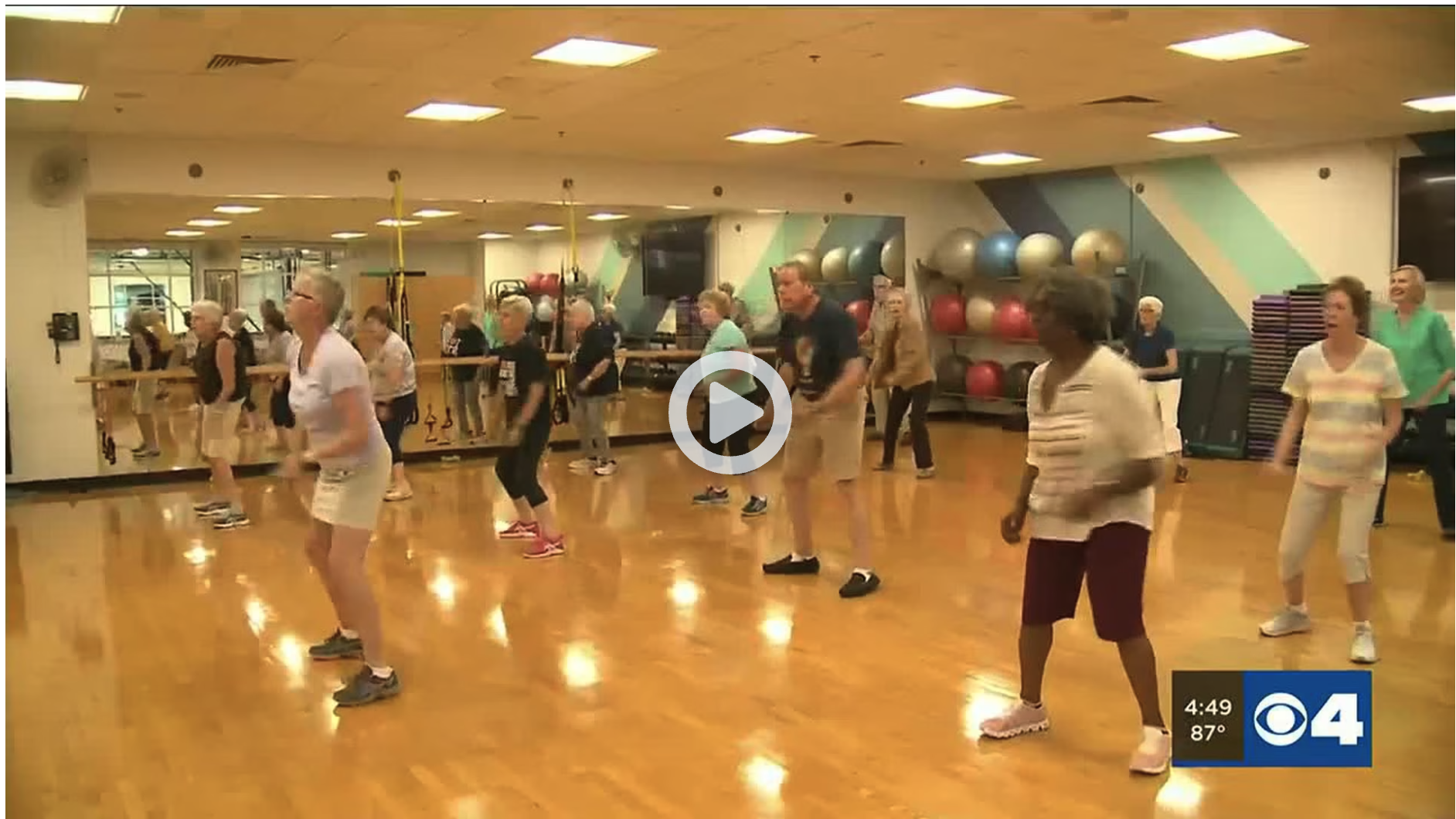 Screen shot of exercise class video