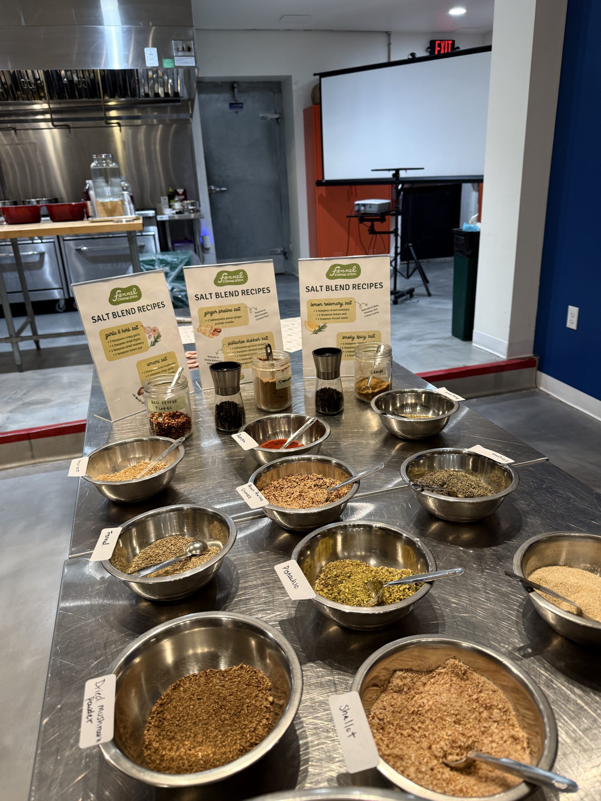 table of food in event center