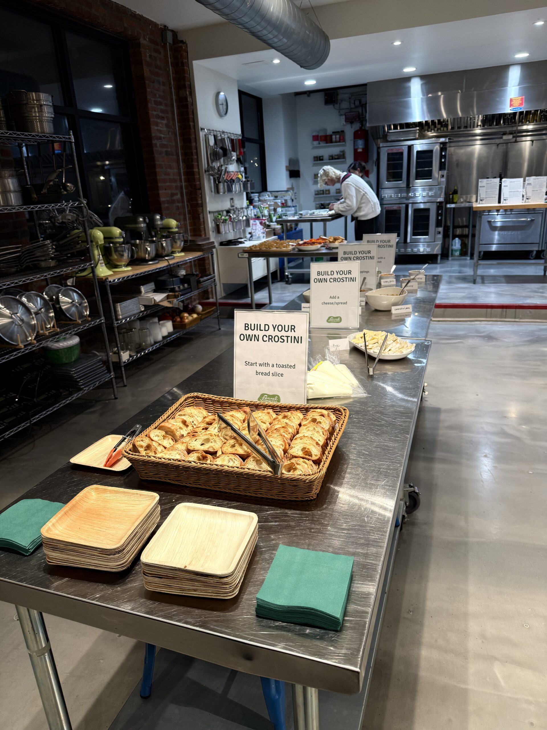 table of food in event center